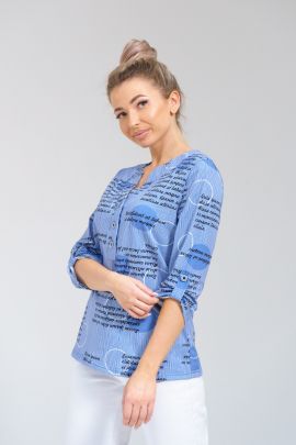 БЖ-09 НСД Блузка женская ( кулирка  набивка) Синий