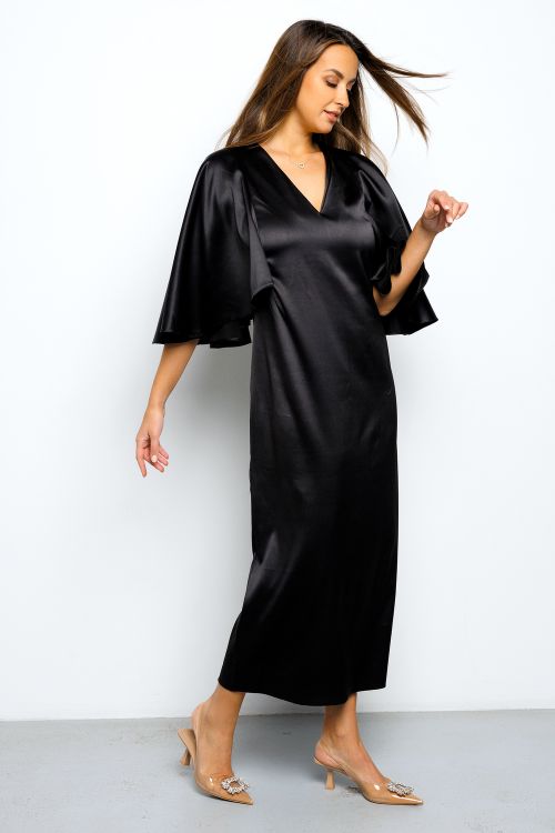 Платье длинное с воланами 397BLK
