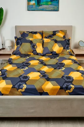 Простыня Бязь - Золотые шестигранники