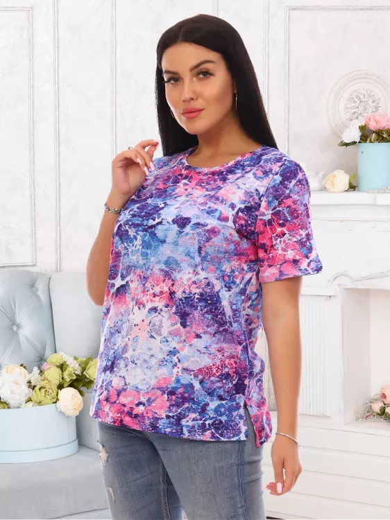Абстракция (фиолет) футболка женская