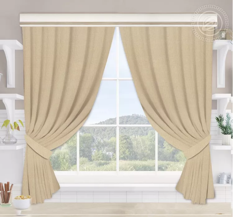 Шторы для кухни с подхватом Алевтина Ш.145.180 145*180 Ш.145.180