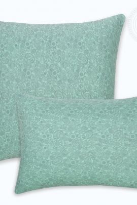 Наволочка трикотажная на молнии Ажур зеленый комплект 2шт. последний размер