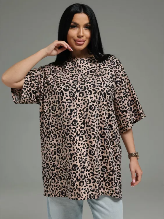 Анита-4 футболка женская (леопард полоса)