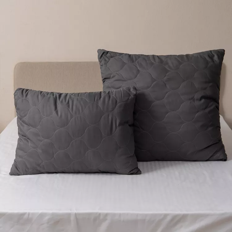 Подушка стеганая файбер м/ф(темно-серый)