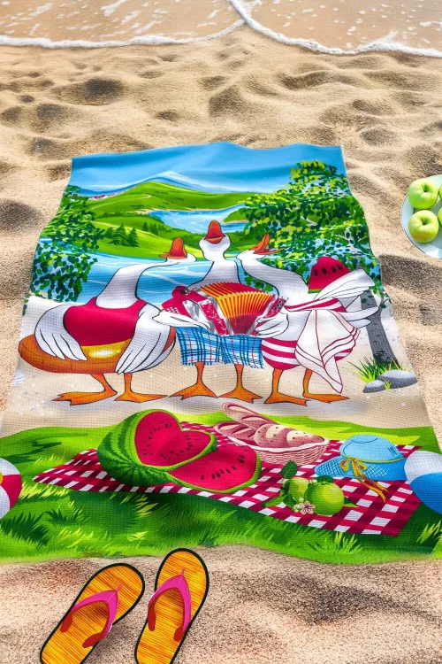 Полотенце банное Веселые гуси