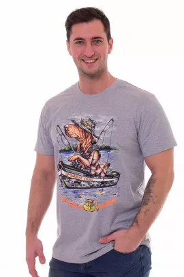 Футболка мужская 9-128а (серый-меланж)