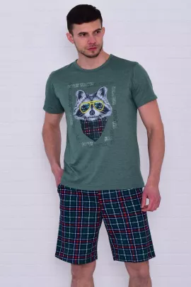 Пижама мужская 9-198 (изумруд) Енот