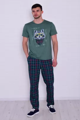 Пижама мужская 9-199 (изумруд) Енот