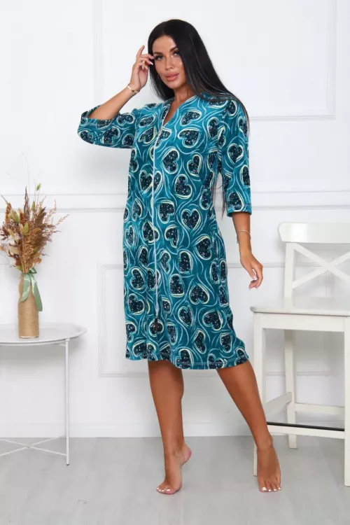 Халат 12212 велюровый изумруд последний размер