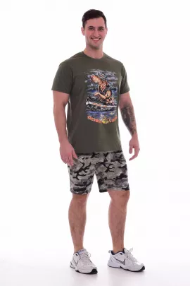 Пижама мужская 9-124а (хаки-меланж), РЫБАК