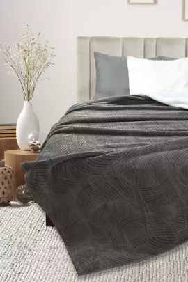 Покрывало-плед велсофт Флайфи ФФ-099 темно-серый