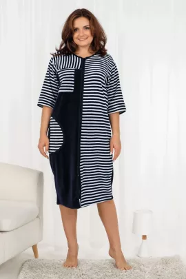 Халат 21535 велюровый полоска последний размер