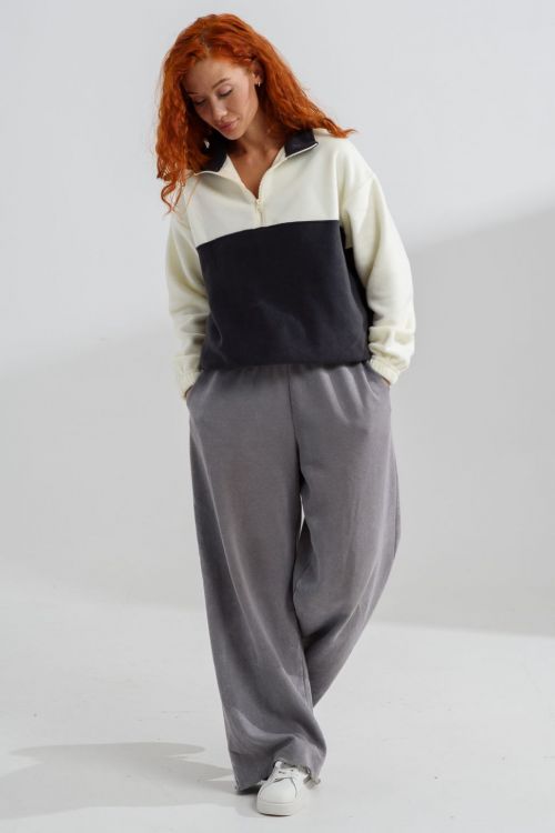 Толстовка 49856 серо-молочный последний размер