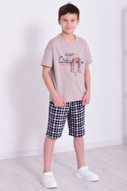 Пижама детская 7-314 (бежевый), Ленивец