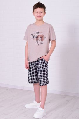 Пижама подростковая 11-070 (бежевый), Ленивец
