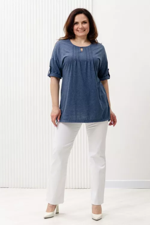 Туника 3428 индиго меланж последний размер