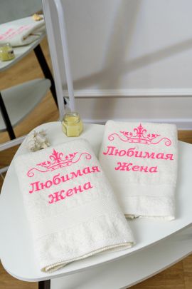 14419/6 Любимая жена полотенце махровое плотность 400гр
