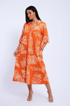 Платье 37687 оранжевый последний размер