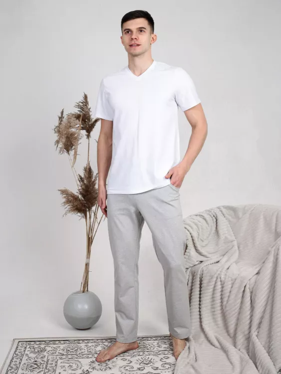 Брм-01 НСД Брюки  мужские (футер) Серый меланж