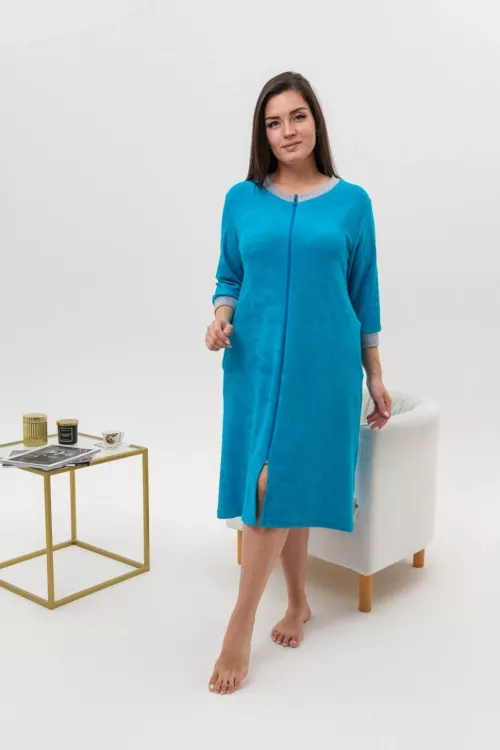 Халат 0676 махровый бирюза последний размер