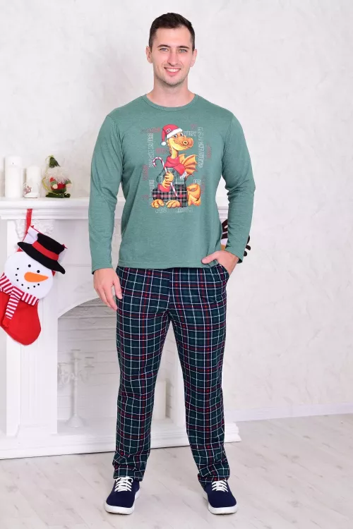 Пижама мужская 9-203 (изумруд) Дракон