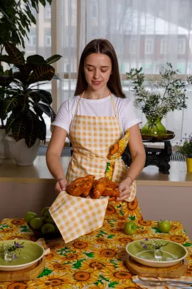 Набор Мари Санна Подсолнухи+клетка (скатерть 150*180+салфетки 6 шт.)