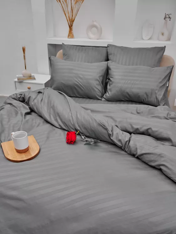 Пододеяльник Микрофибра Страйп - Светлый серый