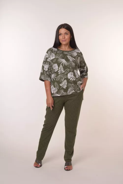 Костюм с брюками Мишель макси зеленый