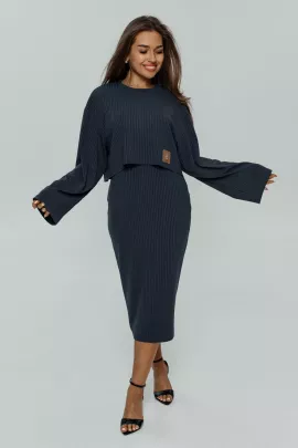 Примадонна платье двойка женское (графит)