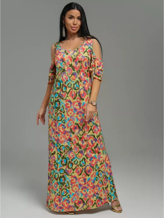 Ялта платье женское (леопард салатовый)