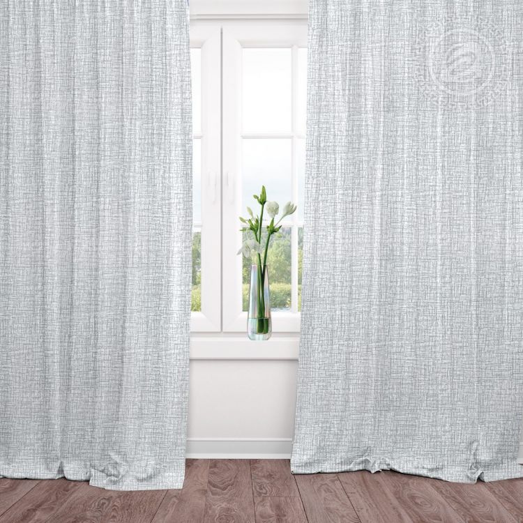 Шторы для гостиной с подхватом Лен серый Ш.145.260 145*260 Ш.145.260