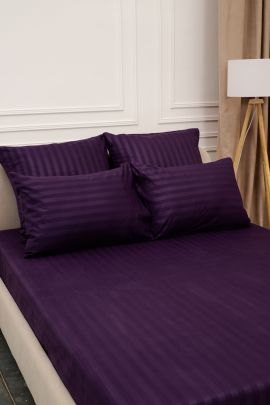 Простыня Микрофибра Страйп на резинке - Фиолетовый