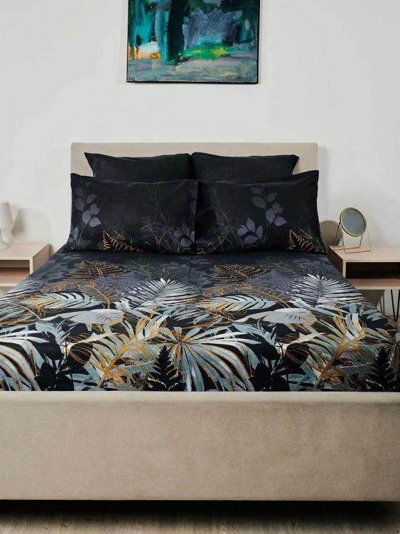 Простыня бязь на резинке - Ночные тропики