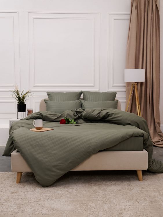 Постельное белье микрофибра страйп - Хаки