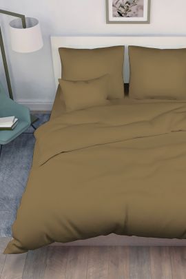 Постельное белье поплин гладкокрашенный - Горький шоколад