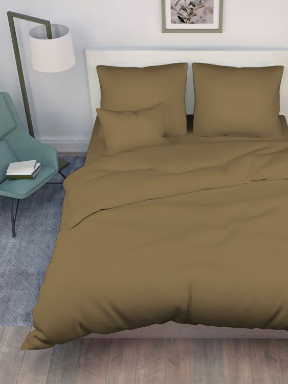 Постельное белье поплин гладкокрашенный - Горький шоколад
