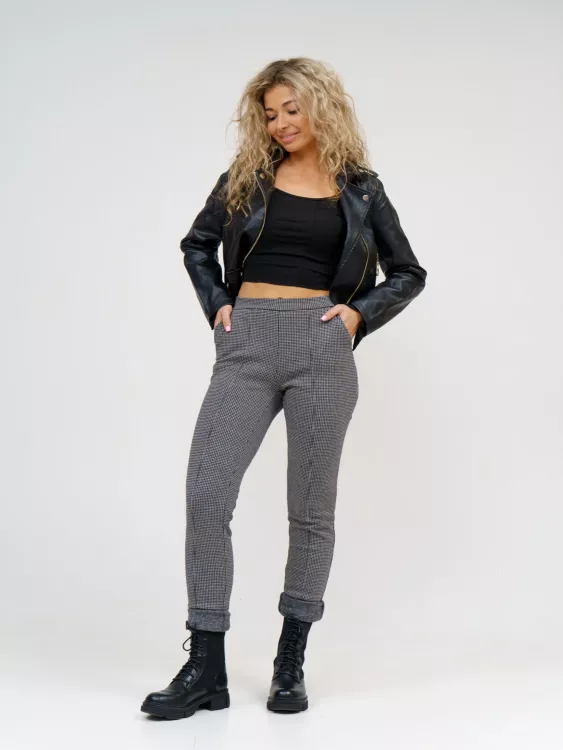 Брюки женские 03 футер жаккард (бежевый)