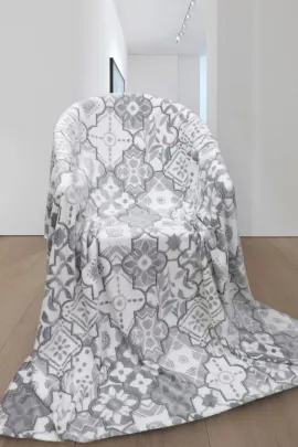 Плед Марокко велсофт светло-серый последний размер