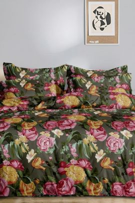 Постельное белье полисатин на молнии - Букет