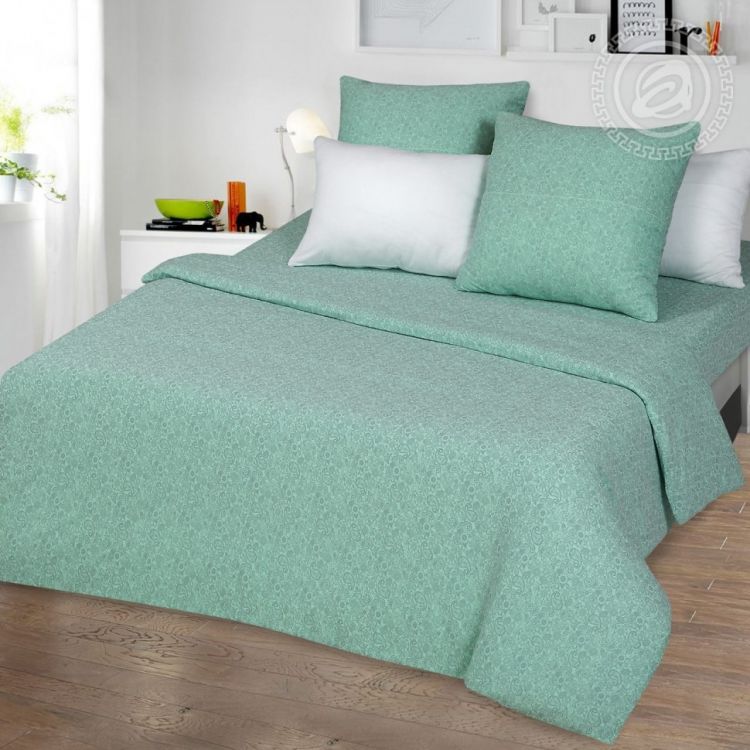 Пододеяльник трикотажный на молнии Ажур зеленый последний размер