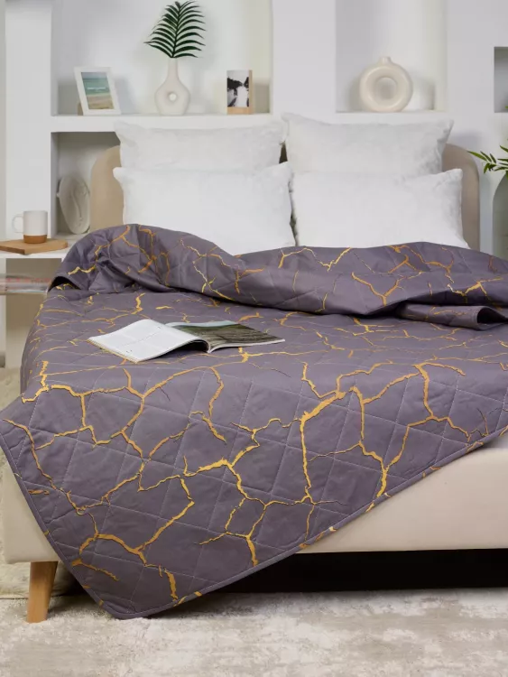 Покрывало Унисон - Кракле, цвет серый