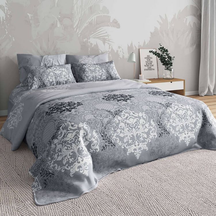 КПБ бязь Премиум - Кружево серый