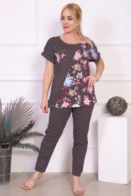 Костюм женский с брюками 918569 коричневый последний размер