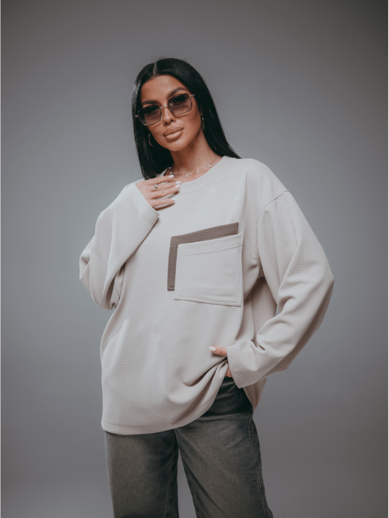 Дабл свитшот женский (бежевый)