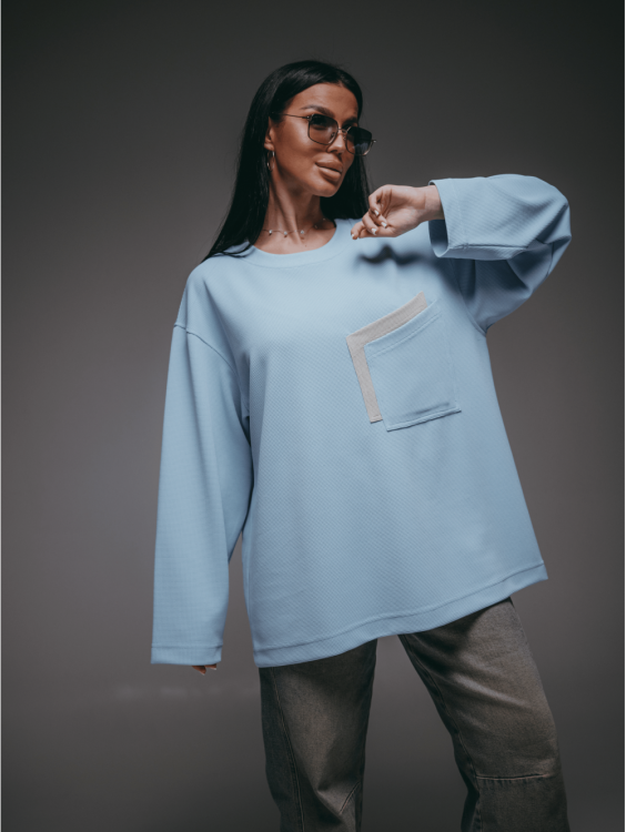 Дабл свитшот женский (небесный)