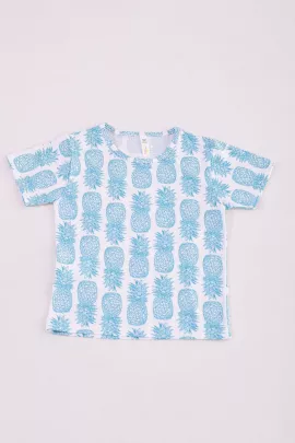 Футболка подростковая 11-053а (бирюза), Ананас