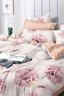 Постельное белье поплин эксклюзив на молнии - Розовый одуванчик