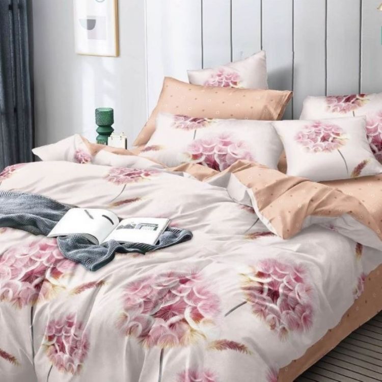 Постельное белье поплин эксклюзив на молнии - Розовый одуванчик