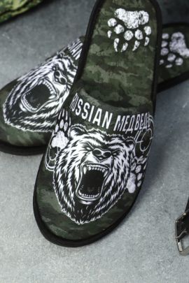 Тапки мужские Russian Медведь камуфляж последний размер