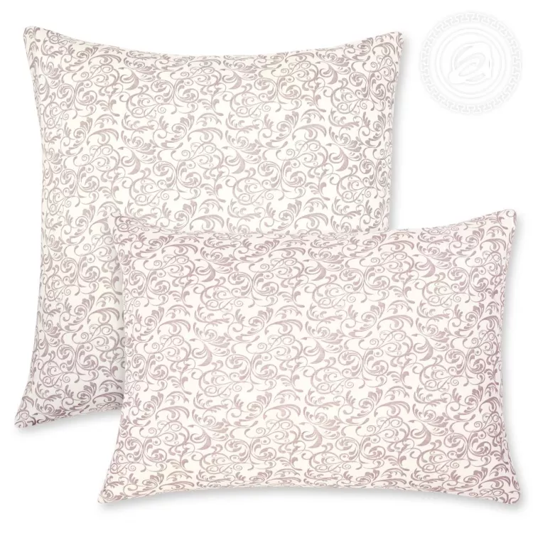 Трикотажная наволочка на молнии Завиток капучино 258 70х70 258